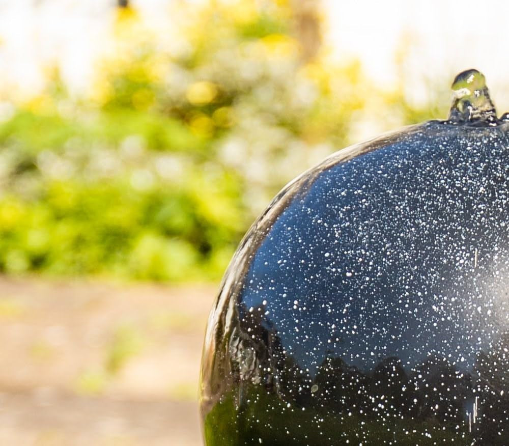 Manila Solar Sphere Water Feature with Lights 82Cm