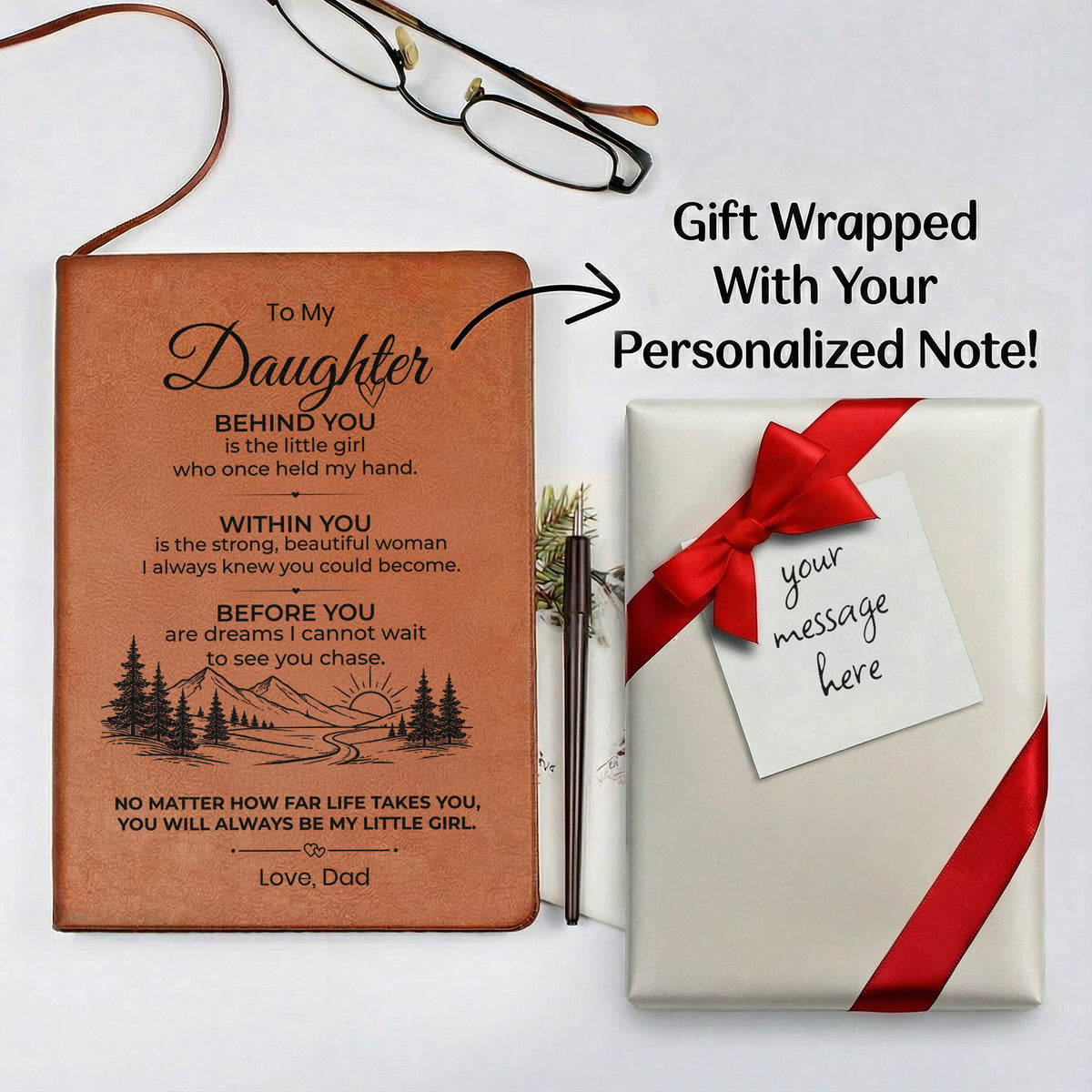 Daughter Journal Gift with Personalized Note and Wrap