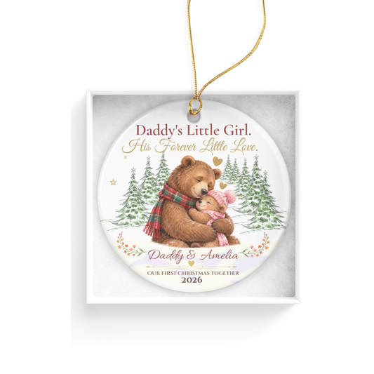 Daddy and Daughter Christmas Ornament, Personalized Father Daughter Gift