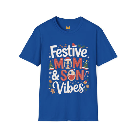 Festive Mom and Son Vibes T-shirt