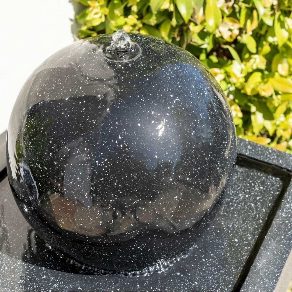 Manila Solar Sphere Water Feature with Lights 82Cm