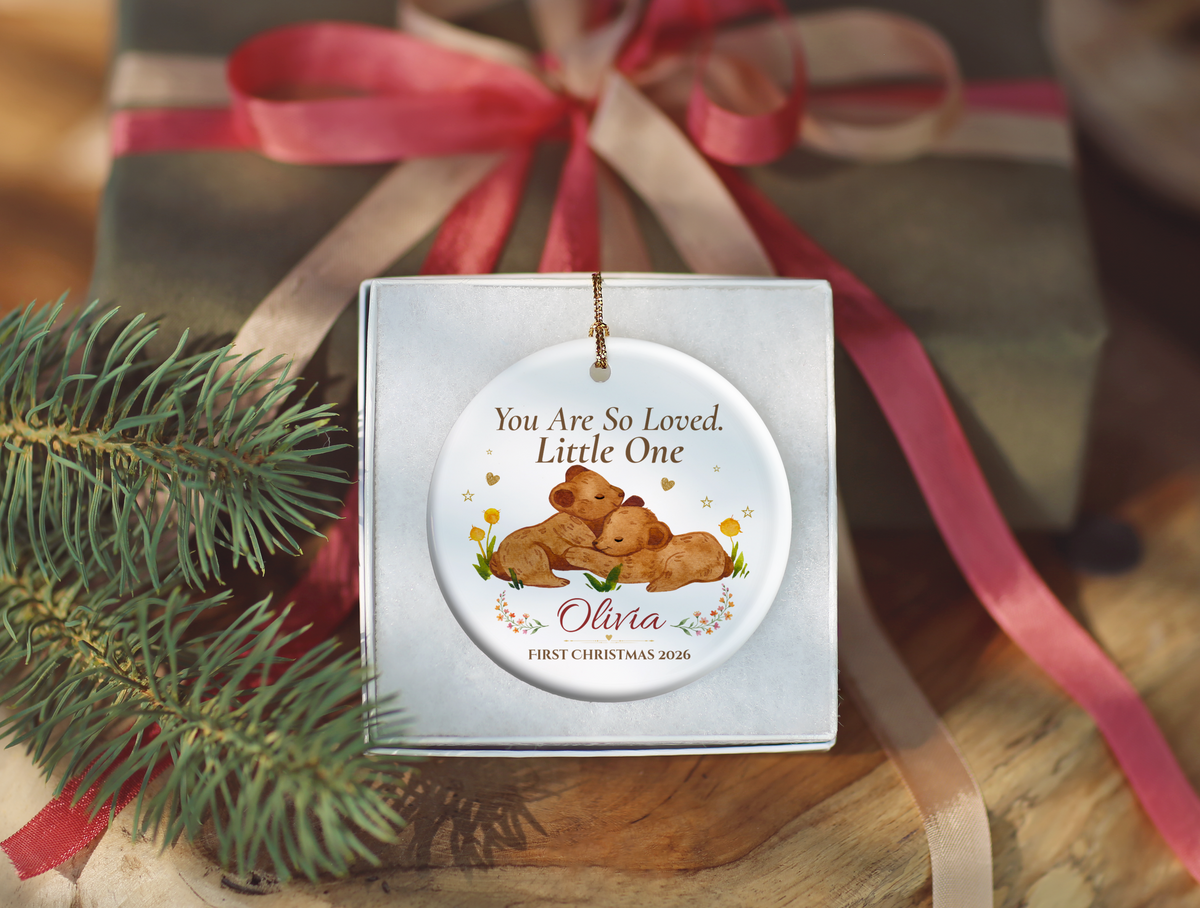 Baby’s First Christmas Ornament 2026, Personalized Little One Bear Ornament, New Baby Keepsake, Baby Girl Christmas Tree Gift, Olivia