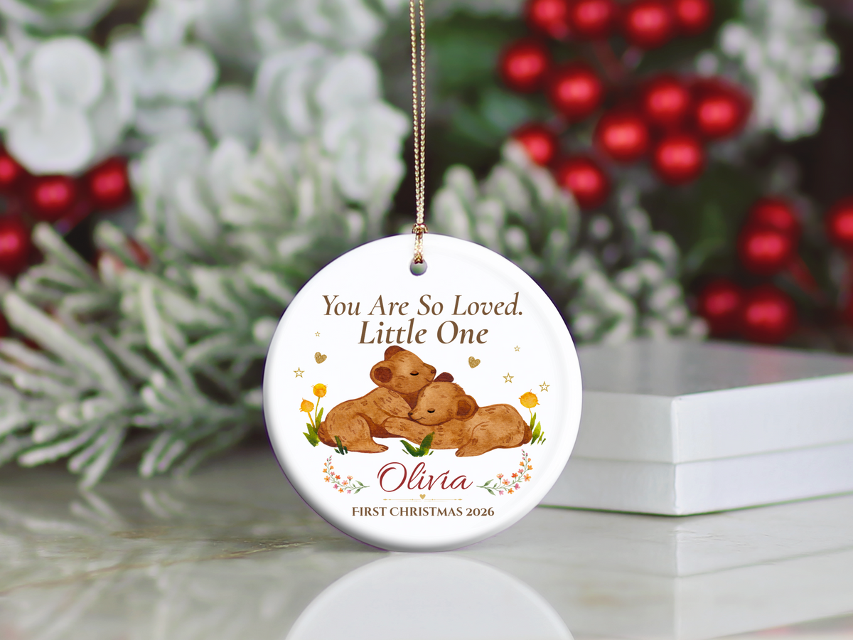 Baby’s First Christmas Ornament 2026, Personalized Little One Bear Ornament, New Baby Keepsake, Baby Girl Christmas Tree Gift, Olivia