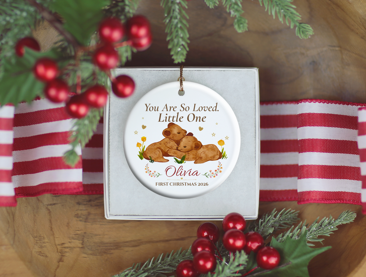 Baby’s First Christmas Ornament 2026, Personalized Little One Bear Ornament, New Baby Keepsake, Baby Girl Christmas Tree Gift, Olivia
