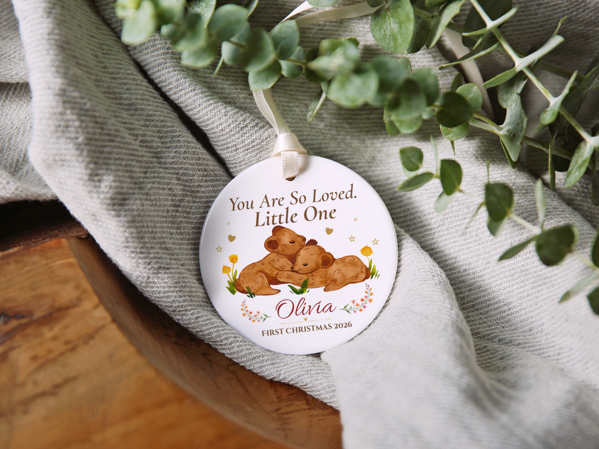 Baby’s First Christmas Ornament 2026, Personalized Little One Bear Ornament, New Baby Keepsake, Baby Girl Christmas Tree Gift, Olivia