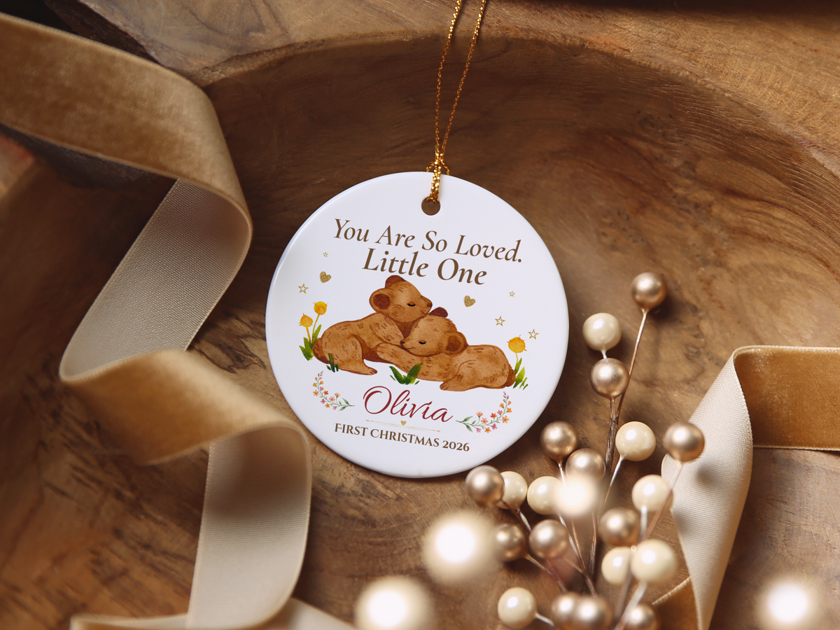 Baby’s First Christmas Ornament 2026, Personalized Little One Bear Ornament, New Baby Keepsake, Baby Girl Christmas Tree Gift, Olivia
