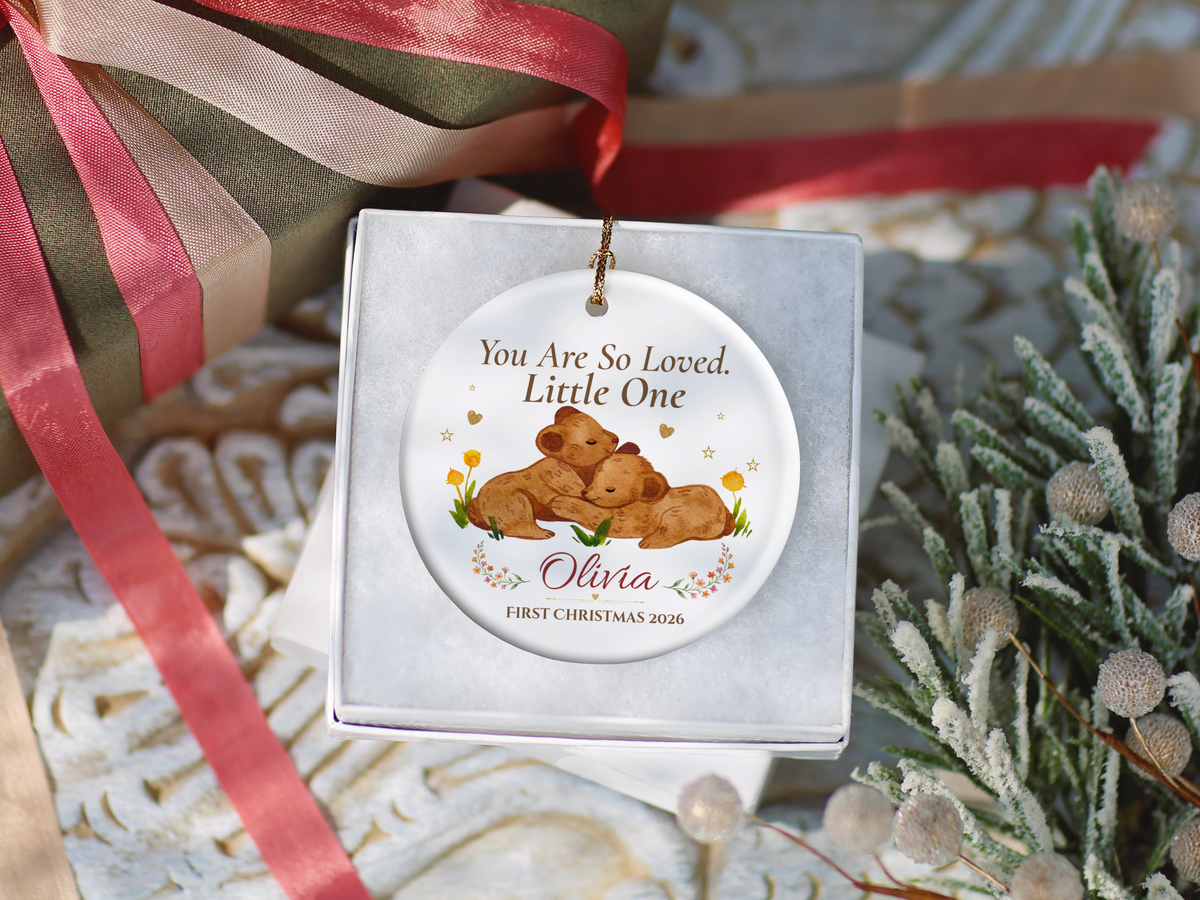 Baby’s First Christmas Ornament 2026, Personalized Little One Bear Ornament, New Baby Keepsake, Baby Girl Christmas Tree Gift, Olivia
