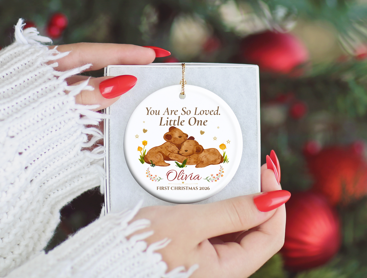 Baby’s First Christmas Ornament 2026, Personalized Little One Bear Ornament, New Baby Keepsake, Baby Girl Christmas Tree Gift, Olivia
