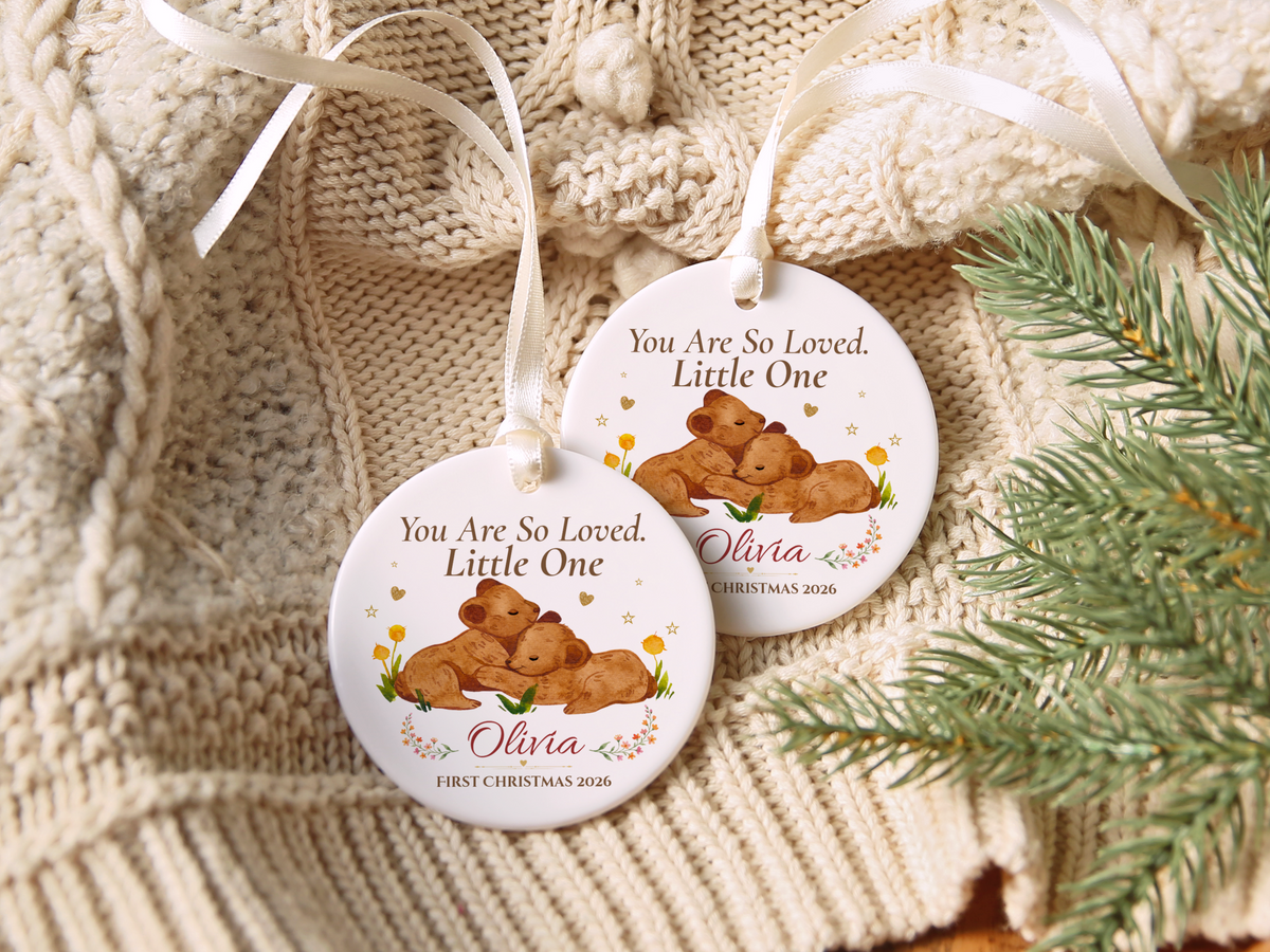 Baby’s First Christmas Ornament 2026, Personalized Little One Bear Ornament, New Baby Keepsake, Baby Girl Christmas Tree Gift, Olivia