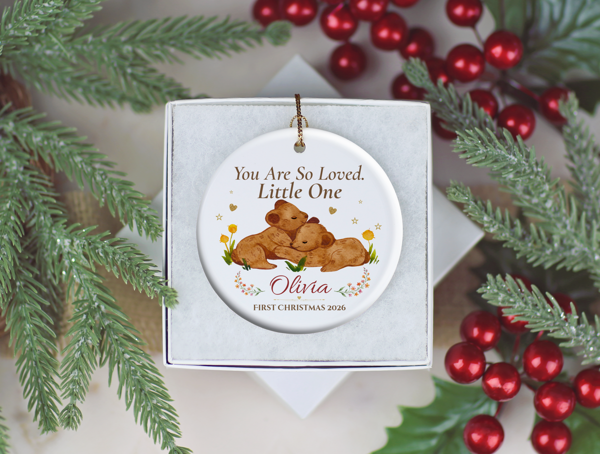 Baby’s First Christmas Ornament 2026, Personalized Little One Bear Ornament, New Baby Keepsake, Baby Girl Christmas Tree Gift, Olivia