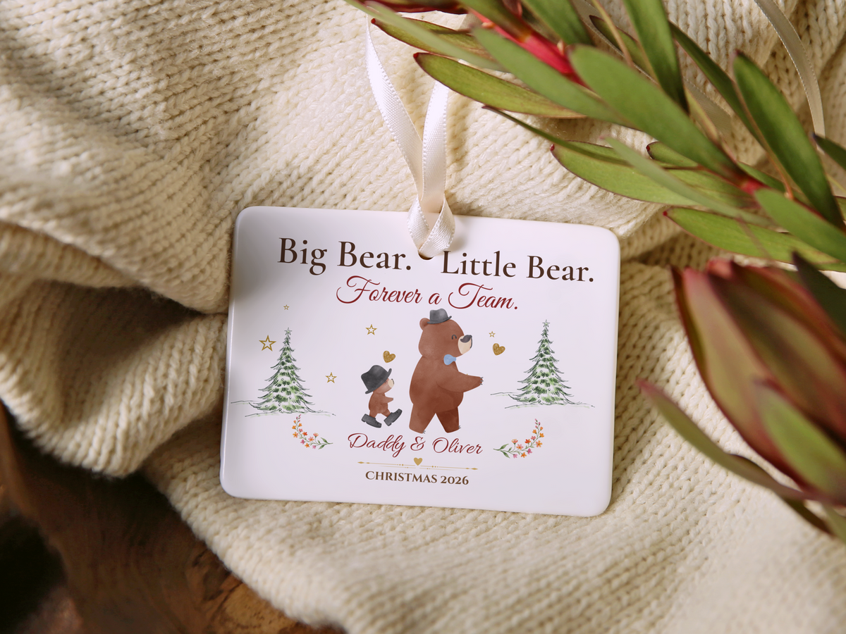 Big Bear Little Bear Personalized Christmas Ornament, Daddy and Son Gift