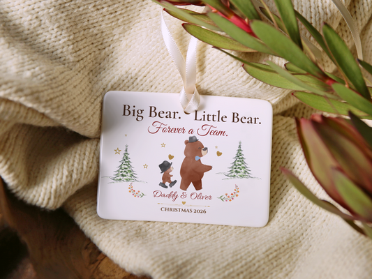 Big Bear Little Bear Personalized Christmas Ornament, Daddy and Son Gift