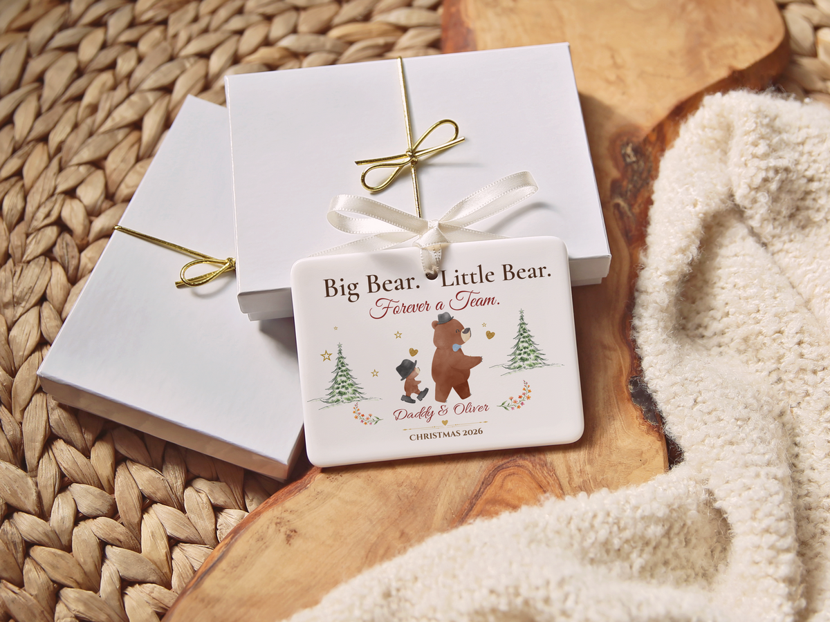 Big Bear Little Bear Personalized Christmas Ornament, Daddy and Son Gift