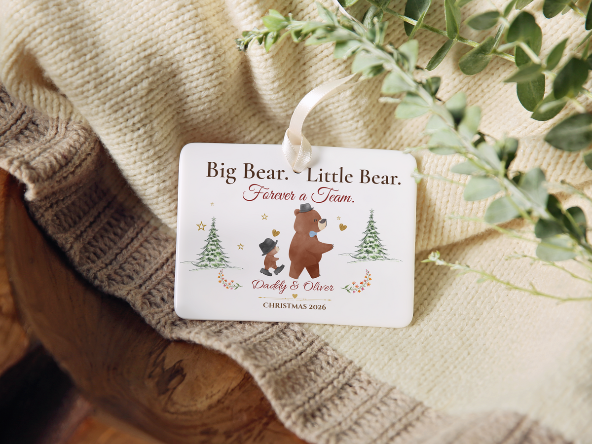 Big Bear Little Bear Personalized Christmas Ornament, Daddy and Son Gift