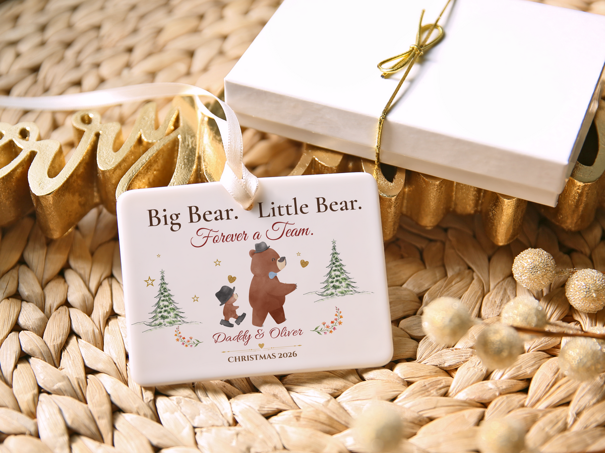 Big Bear Little Bear Personalized Christmas Ornament, Daddy and Son Gift
