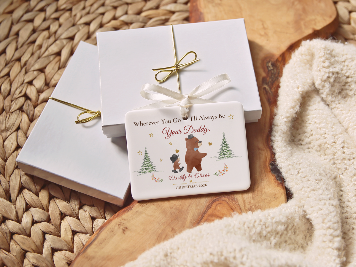 Wherever You Go Daddy Christmas Ornament, Personalized Father and Son Keepsake