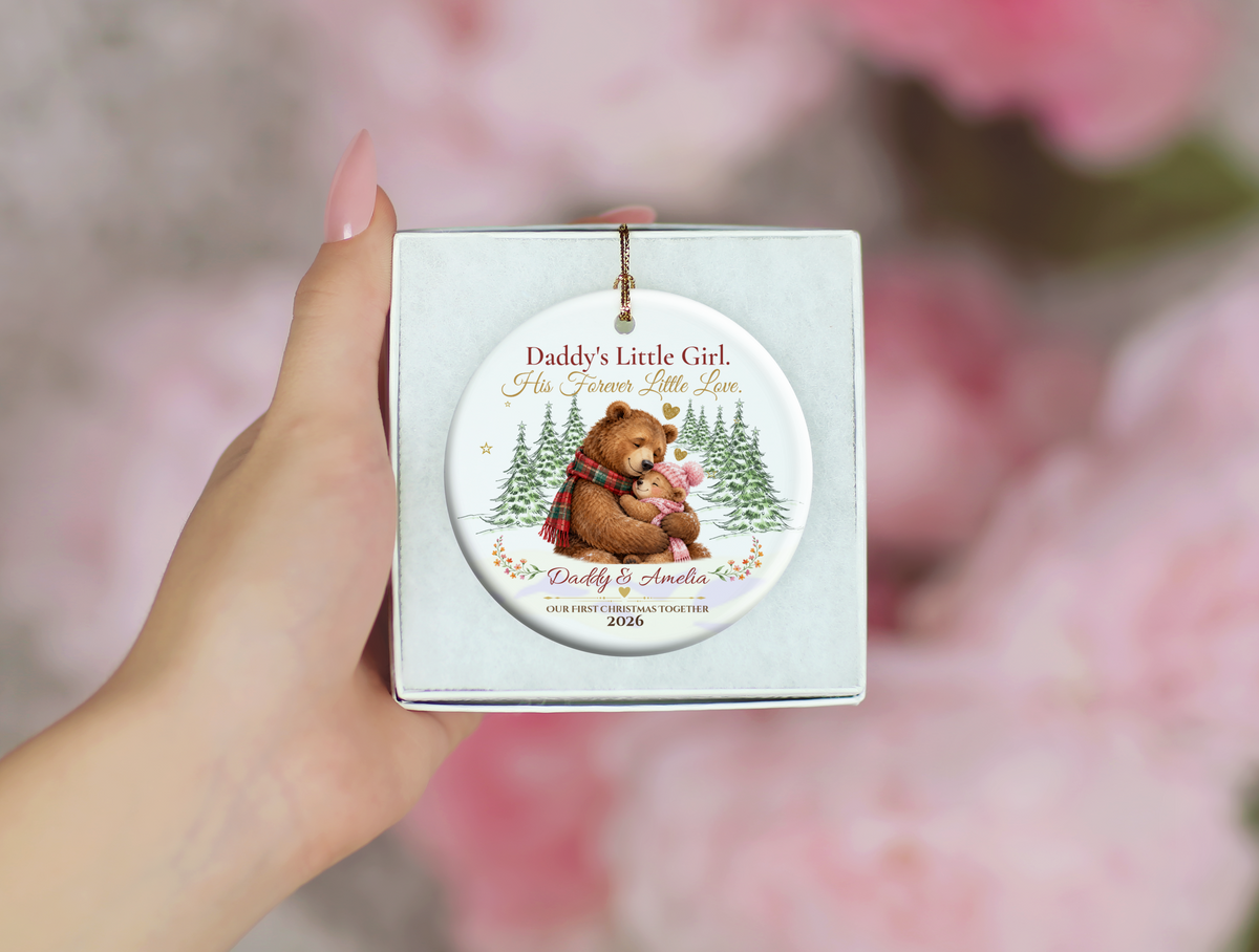 Daddy and Daughter Christmas Ornament, Personalized Father Daughter Gift