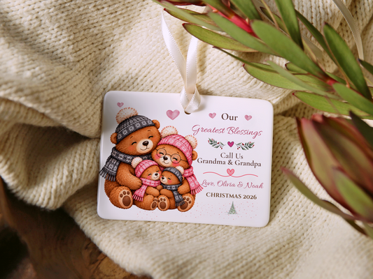 Great Grandma Christmas Ornament, Personalized Great Grandchild Bear Gift