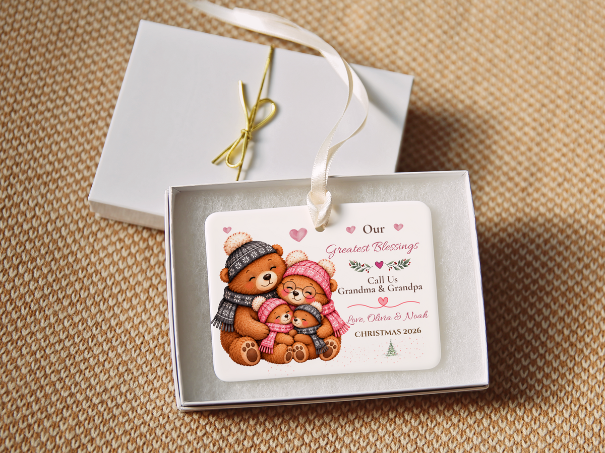 Great Grandma Christmas Ornament, Personalized Great Grandchild Bear Gift