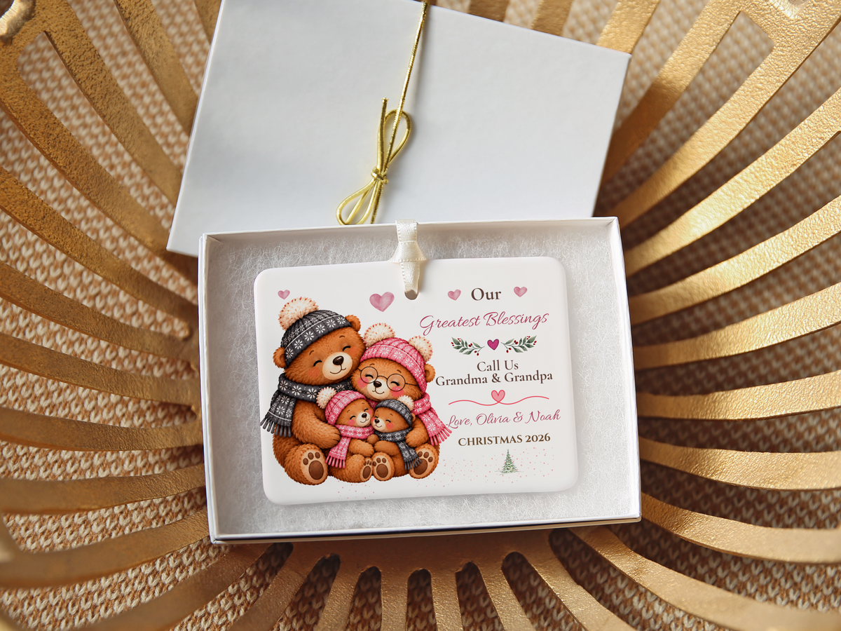 Great Grandma Christmas Ornament, Personalized Great Grandchild Bear Gift