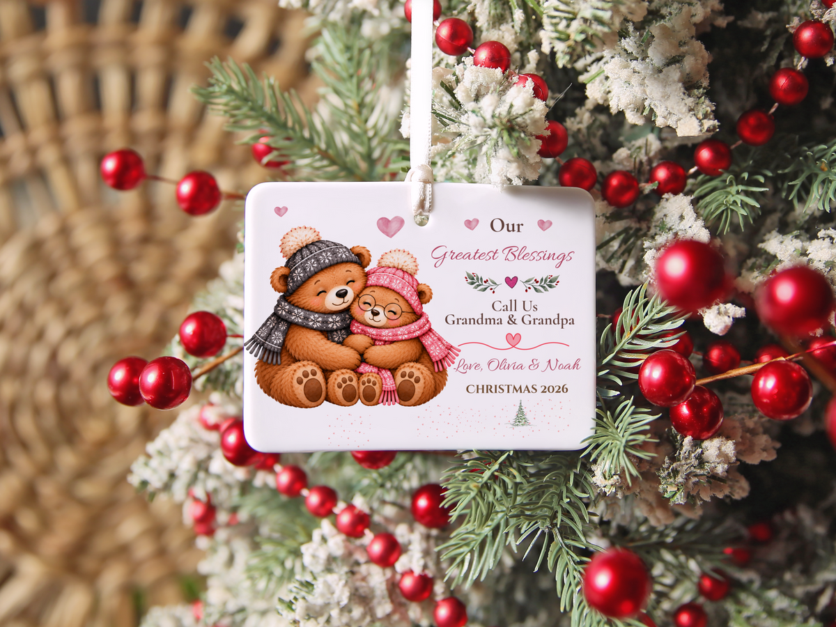 Great Grandma Christmas Ornament, Personalized Great Grandchild Bear Gift