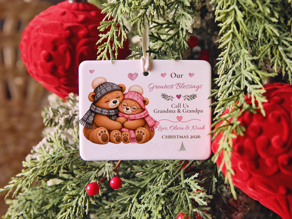 Great Grandma Christmas Ornament, Personalized Great Grandchild Bear Gift