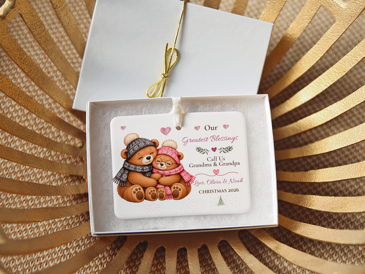 Great Grandma Christmas Ornament, Personalized Great Grandchild Bear Gift