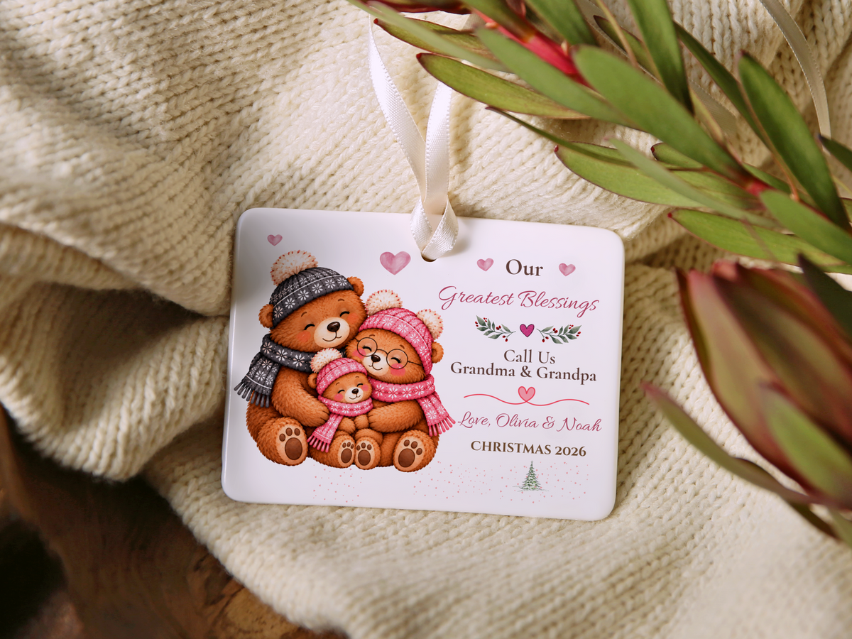 Great Grandma Christmas Ornament, Personalized Great Grandchild Bear Gift