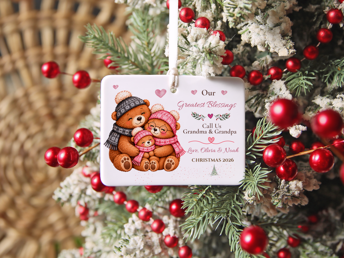 Great Grandma Christmas Ornament, Personalized Great Grandchild Bear Gift
