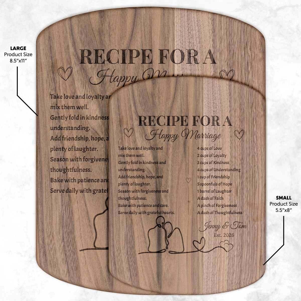 Recipe for Our Happy Ever After Decorative Cutting Board