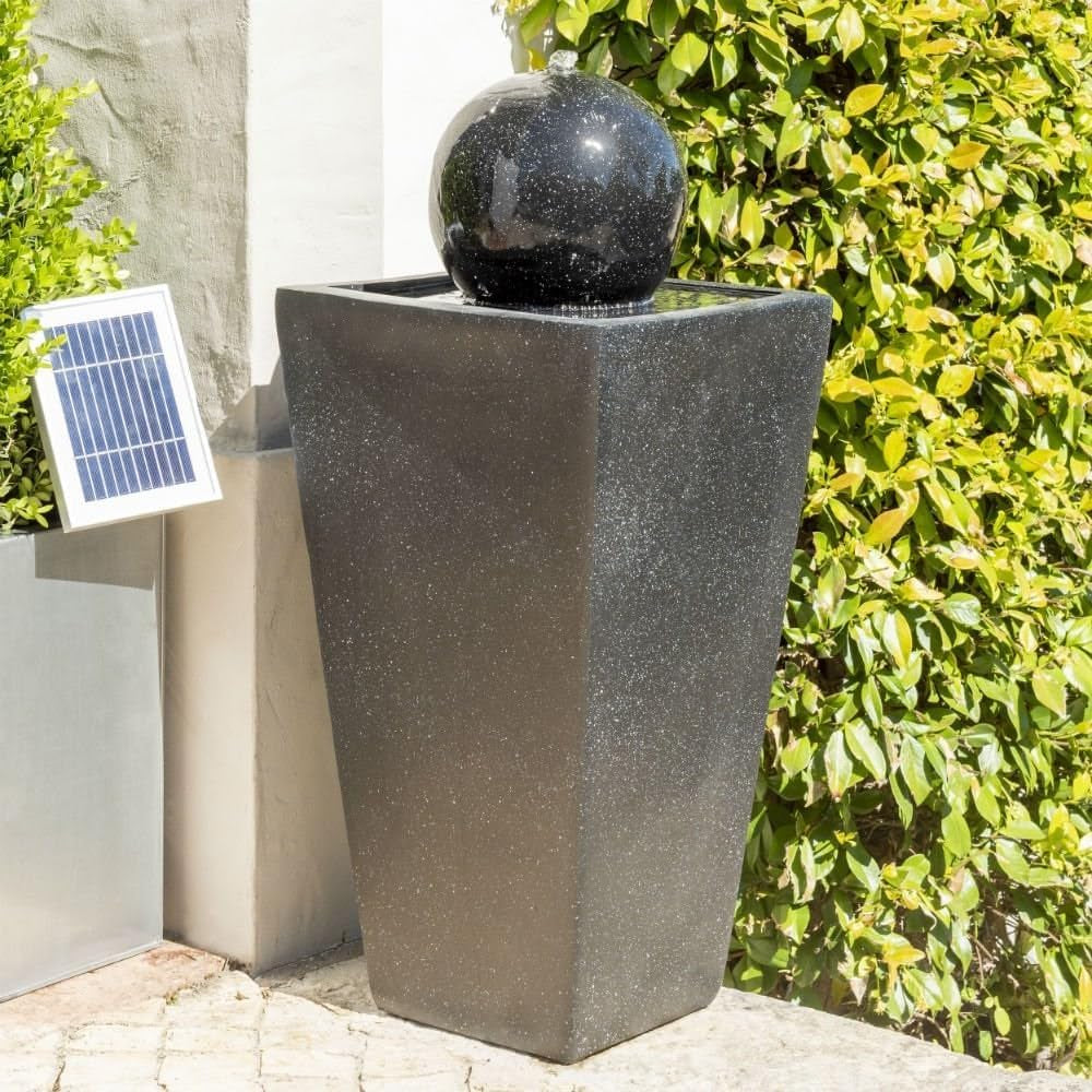 Manila Solar Sphere Water Feature with Lights 82Cm