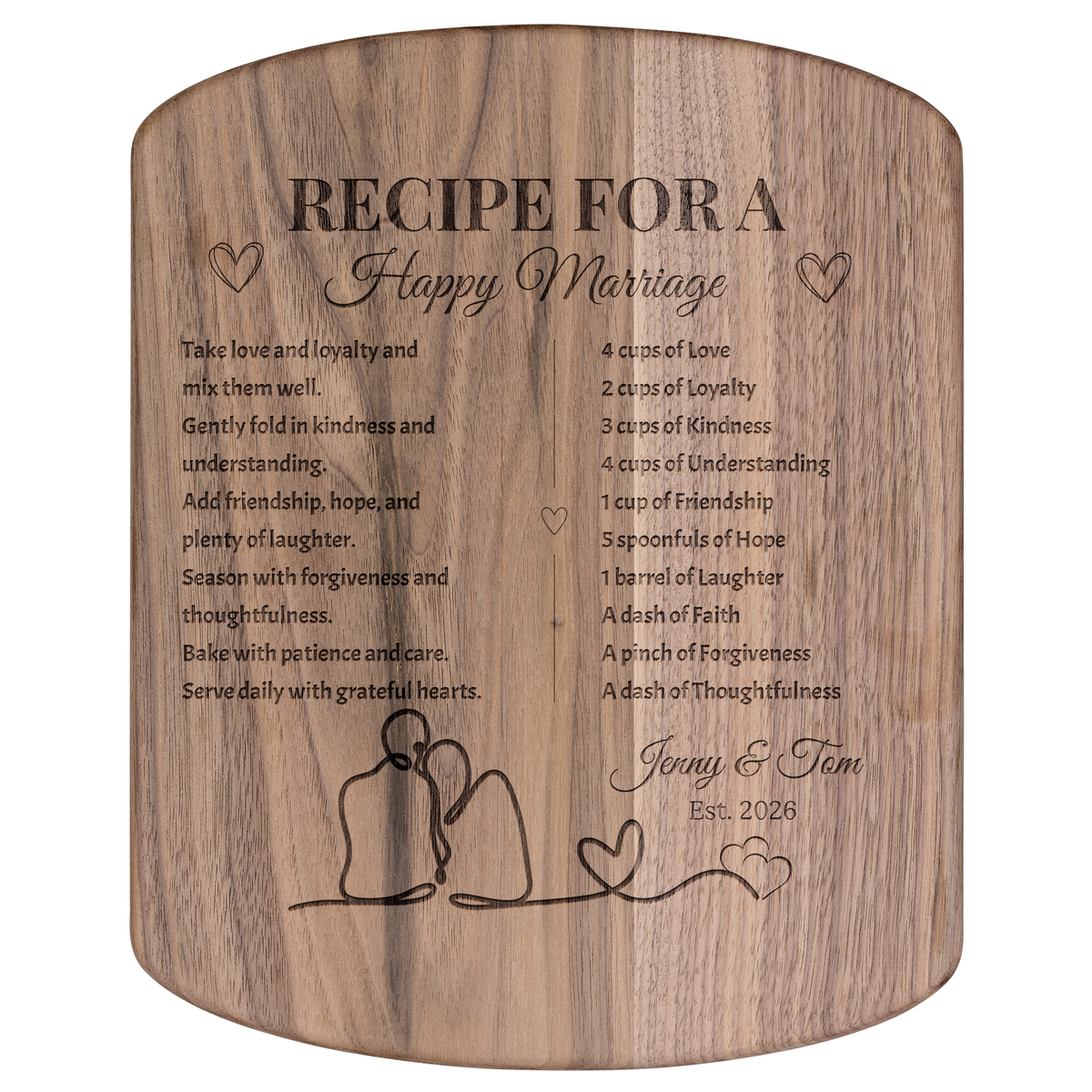 Recipe for Our Happy Ever After Decorative Cutting Board