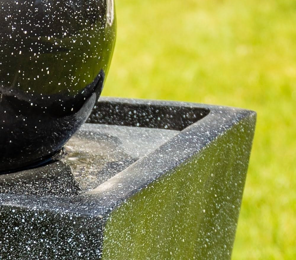 Manila Solar Sphere Water Feature with Lights 82Cm