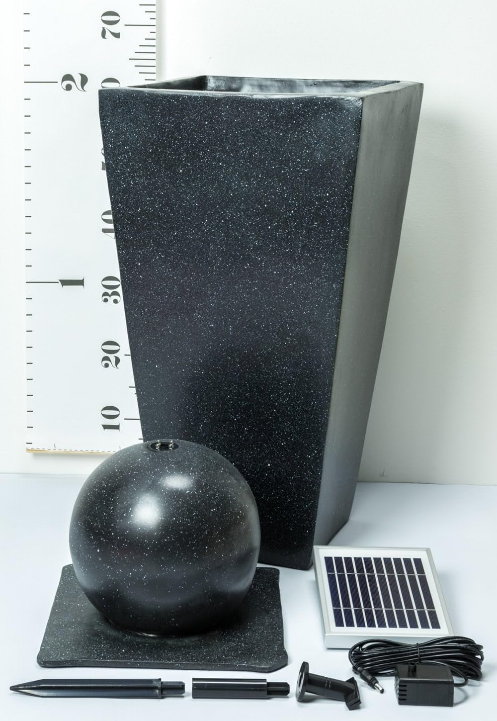 Manila Solar Sphere Water Feature with Lights 82Cm