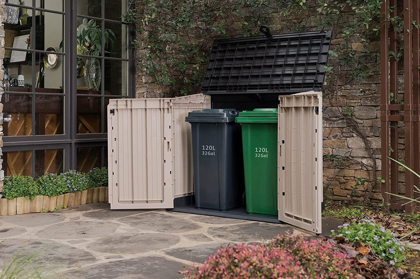 Outdoor Garden Storage Shed, Keter Store-It Out, Beige/Brown, 130 X 74 X 110Cm