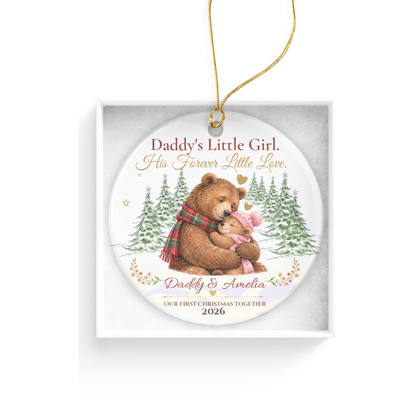 Daddy and Daughter Christmas Ornament, Personalized Father Daughter Gift