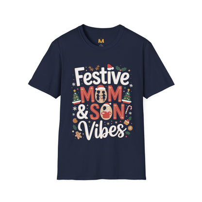 Festive Mom and Son Vibes T-shirt