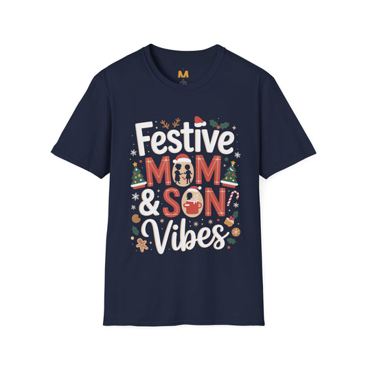 Festive Mom and Son Vibes T-shirt