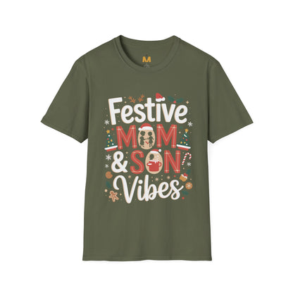 Festive Mom and Son Vibes T-shirt