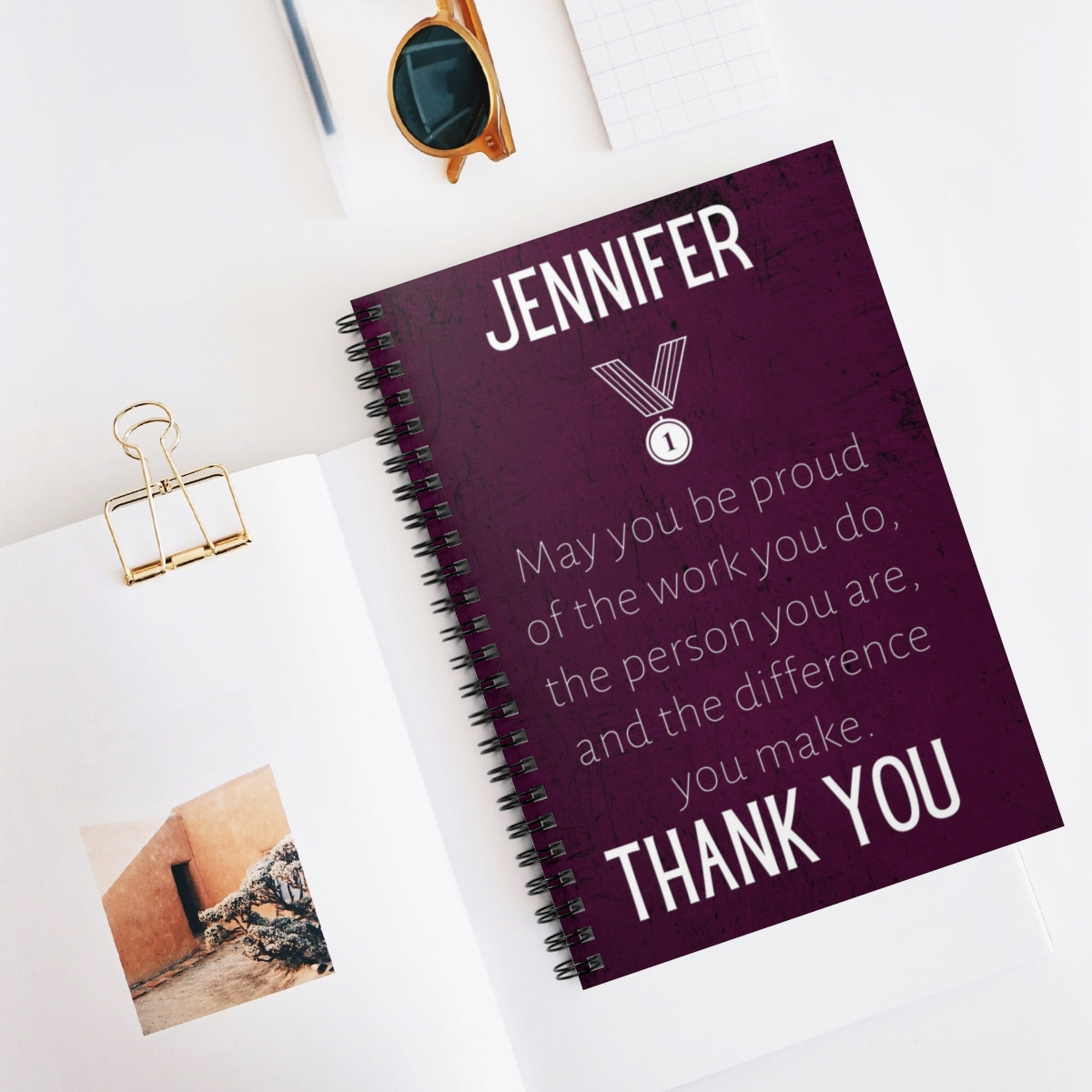 Personalized Thank You Journal with Inspirational Quote