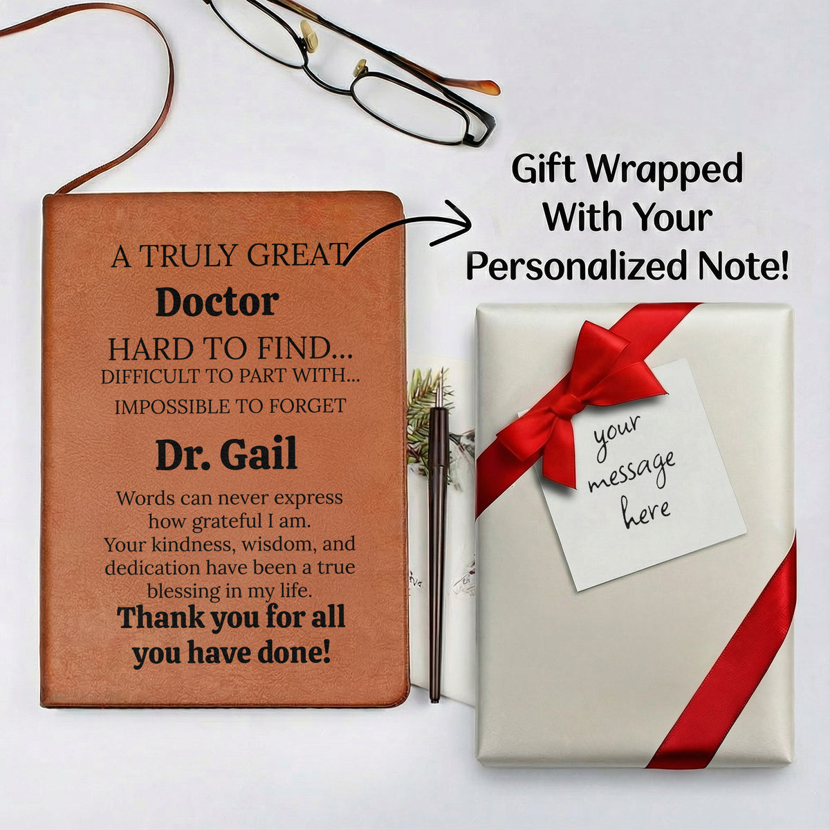 Personalized Thank You Journal Gift for a Doctor
