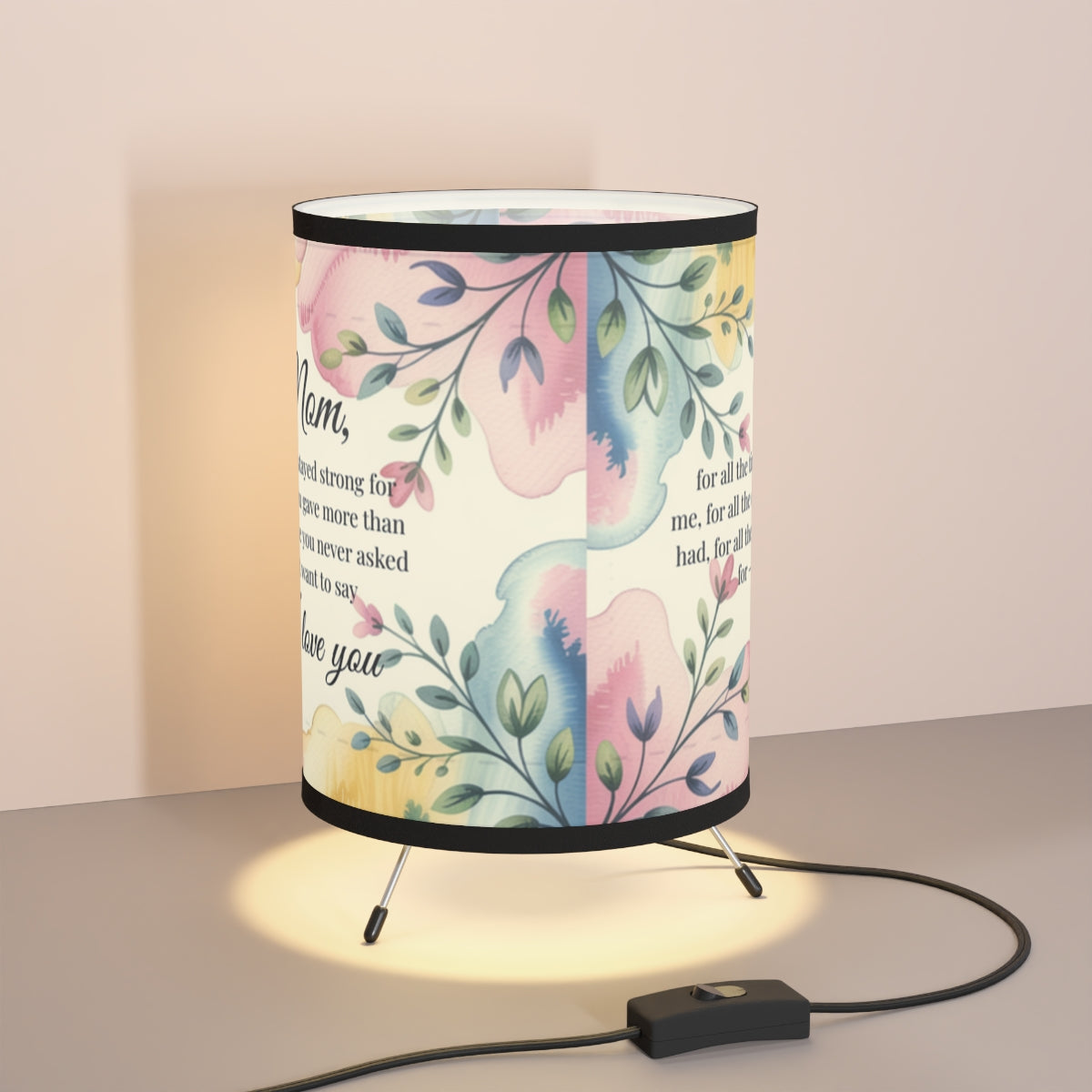 Beautiful Floral Lamp with Motivational Quotes