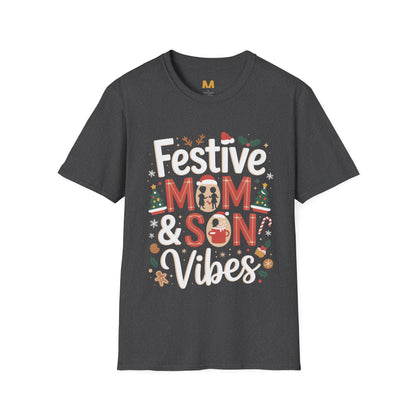 Festive Mom and Son Vibes T-shirt