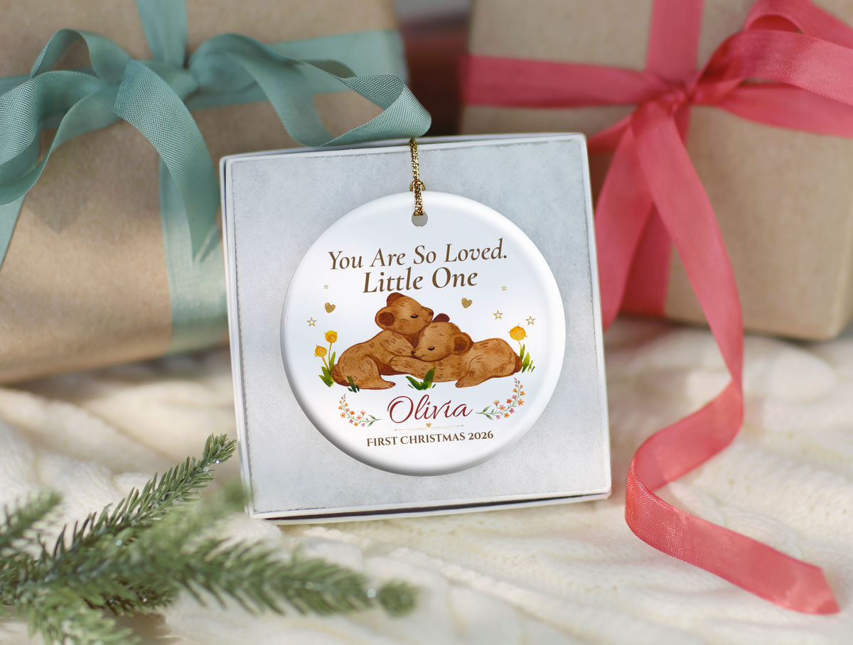 Baby’s First Christmas Ornament 2026, Personalized Little One Bear Ornament, New Baby Keepsake, Baby Girl Christmas Tree Gift, Olivia