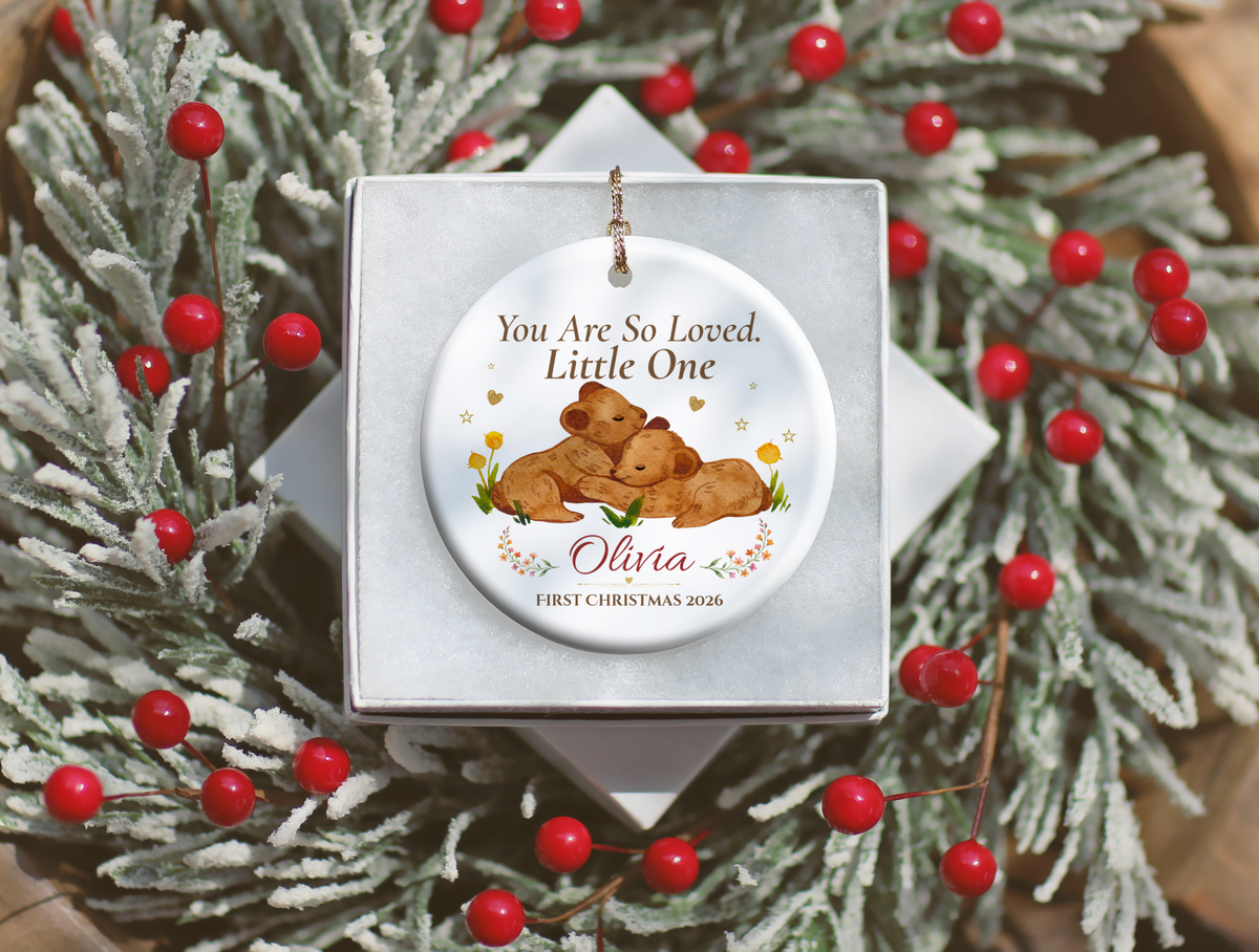 Baby’s First Christmas Ornament 2026, Personalized Little One Bear Ornament, New Baby Keepsake, Baby Girl Christmas Tree Gift, Olivia