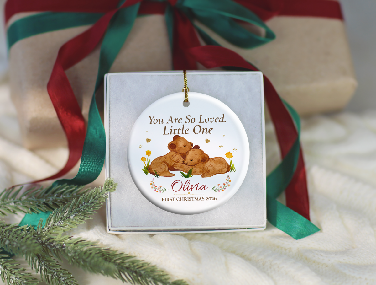 Baby’s First Christmas Ornament 2026, Personalized Little One Bear Ornament, New Baby Keepsake, Baby Girl Christmas Tree Gift, Olivia