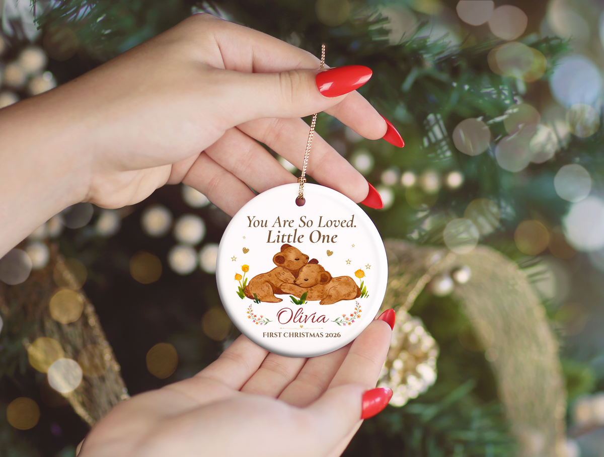 Baby’s First Christmas Ornament 2026, Personalized Little One Bear Ornament, New Baby Keepsake, Baby Girl Christmas Tree Gift, Olivia
