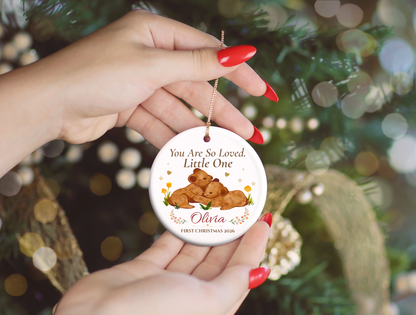 Baby’s First Christmas Ornament 2026, Personalized Little One Bear Ornament, New Baby Keepsake, Baby Girl Christmas Tree Gift, Olivia