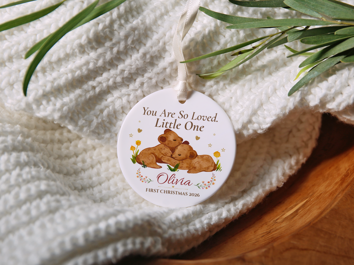 Baby’s First Christmas Ornament 2026, Personalized Little One Bear Ornament, New Baby Keepsake, Baby Girl Christmas Tree Gift, Olivia