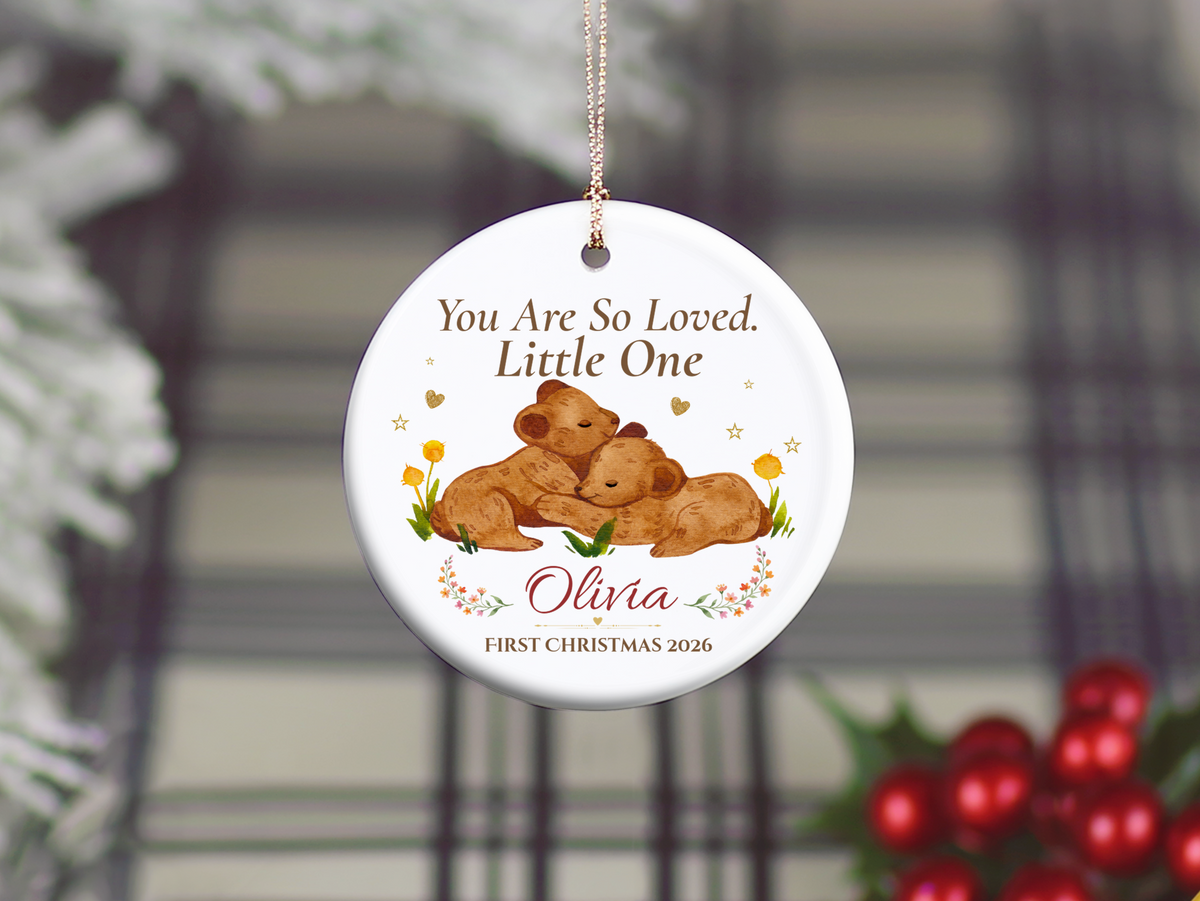 Baby’s First Christmas Ornament 2026, Personalized Little One Bear Ornament, New Baby Keepsake, Baby Girl Christmas Tree Gift, Olivia